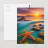 Starfish am Strand von Dawn Postkarte (Vorne/Hinten)