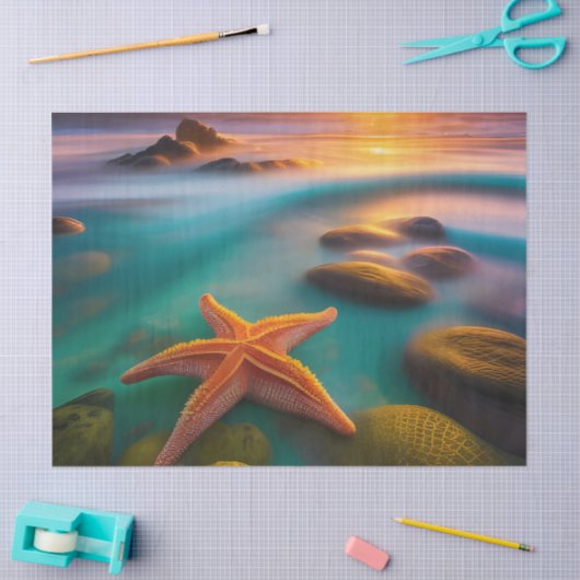 Starfish am Strand von Dawn Seidenpapier (Basteln)