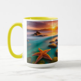 Starfish am Strand von Dawn Tasse