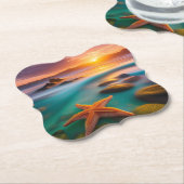 Starfish am Strand von Dawn Untersetzer (angewinkelt)