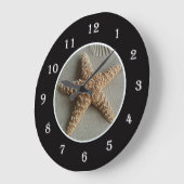 Starfish an der Strandmauer Große Wanduhr (Winkel)