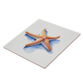 Starfish and Blue Silhouette Fliese (Seite)