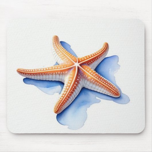 Starfish and Blue Silhouette Mousepad (Vorne)