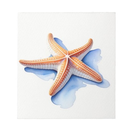 Starfish and Blue Silhouette Notizblock (Vorderseite)