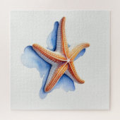 Starfish and Blue Silhouette Puzzle (Horizontal)
