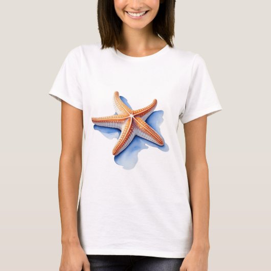 Starfish and Blue Silhouette T-Shirt (Vorderseite)
