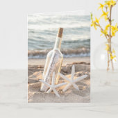 Starfish and Bottle 42. Jubiläumskarte Karte (Gelbe Blume)