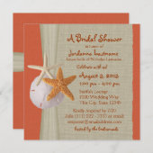 Starfish and Burlap Look Brautparty Einladung (Vorne/Hinten)