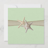Starfish and Burlap Look Brautparty Einladung (Rückseite)
