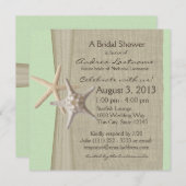 Starfish and Burlap Look Brautparty Einladung (Vorne/Hinten)