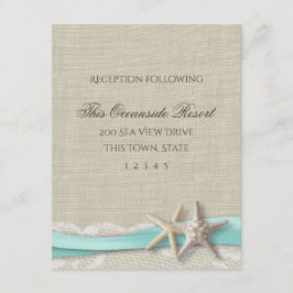 Starfish and Lace Rustic Beach Response Card Begleitkarte