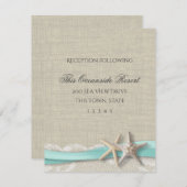 Starfish and Lace Rustic Beach Response Card Begleitkarte (Vorne/Hinten)