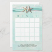 Starfish and Lace Shower Bingo Briefpapier (Vorne/Hinten)