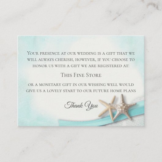 Starfish and Lace Vintag Beach Gut wollen Begleitkarte (Vorderseite)