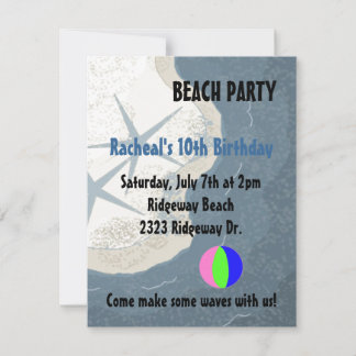 Starfish and Ocean Beach zum Geburtstag Einladung