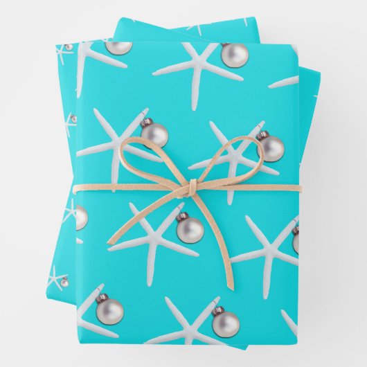 Starfish and Ornament Beach Weihnachten Gemustert Geschenkpapier Set (Beispiel)