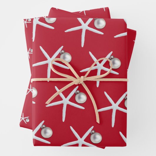 Starfish and Ornament Beach Weihnachten Gemustert Geschenkpapier Set (Beispiel)