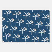 Starfish and Ornament Beach Weihnachten Gemustert Geschenkpapier Set (Vorderseite)