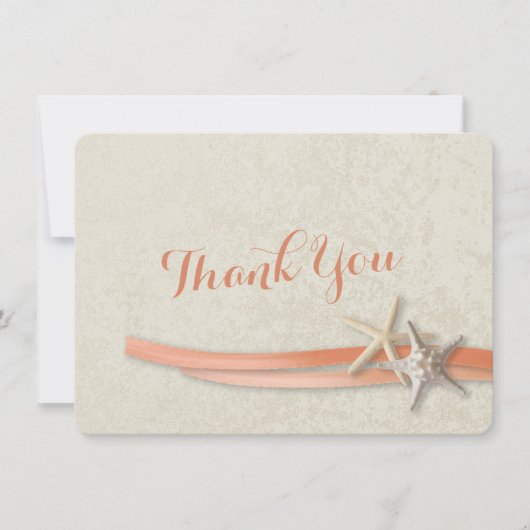 Starfish and Ribbon Flat Card Vielen Dank Dankeskarte (Vorderseite)