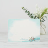 Starfish and Ribbon Flat Card Vielen Dank Dankeskarte (Stehend Vorderseite)