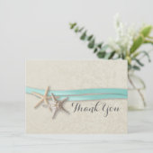 Starfish and Ribbon Flat Card Vielen Dank Dankeskarte (Stehend Vorderseite)