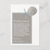 Starfish and Sand Dollar - Details zur Hochzeit am Begleitkarte (Vorderseite)