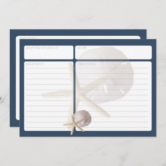 Starfish and Sand Dollar Recicard (Vorne/Hinten)