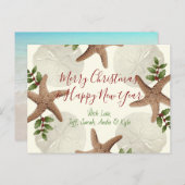 Starfish and Sand Dollars Weihnachtskarte Feiertagspostkarte (Vorne/Hinten)