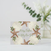 Starfish and Sand Dollars Weihnachtskarte Postkarte (Stehend Vorderseite)