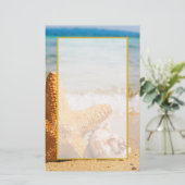 Starfish and Seashells am Strand Briefpapier (Stehend Vorderseite)