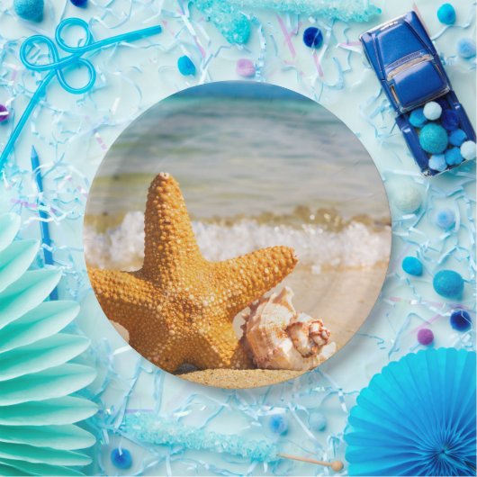 Starfish and Seashells am Strand Pappteller (Party)