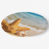 Starfish and Seashells am Strand Pappteller (Schrägansicht)