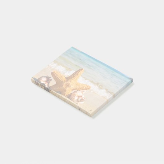 Starfish and Seashells am Strand Post-it Klebezettel (angewinkelt)