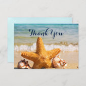 Starfish and Seashells am Strand Vielen Dank Dankeskarte (Vorne/Hinten)