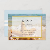 Starfish and Seashells am Strand Weddiong UAWG RSVP Karte (Vorne/Hinten)
