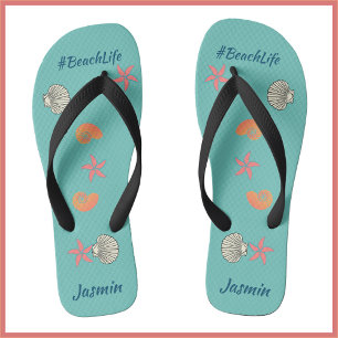 Starfish and Seashells Beach Life Badesandalen
