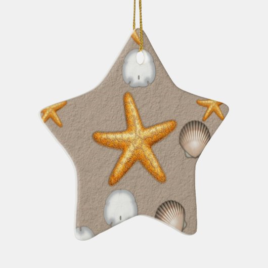 Starfish and Seashells Beach Themengeschenke Keramik Ornament (Rechts)