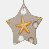 Starfish and Seashells Beach Themengeschenke Keramik Ornament (Links)