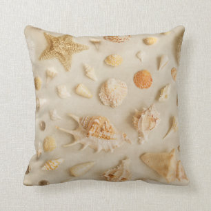 Starfish and Seashells Coastells Foto Beige Kissen