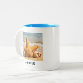 Starfish and Seashells im Beach Foto Custom Zweifarbige Tasse (Vorderseite Links)