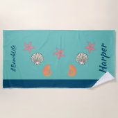 Starfish and Seashells Ocean Beach Life Strandtuch (Vorderseite)