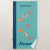 Starfish and Seashells Ocean Beach Life Strandtuch (Vorderseite)