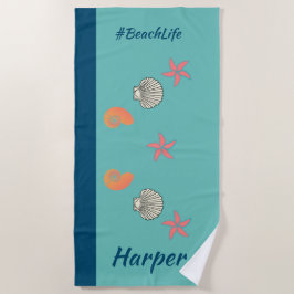 Starfish and Seashells Ocean Beach Life Strandtuch
