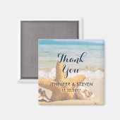 Starfish and Seashells on BeachVielen Dank Magnet (Vorderseite/Rückseite)