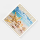 Starfish and Seashells Paper Napkins Serviette (Ecke)
