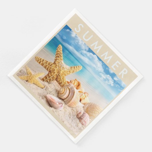 Starfish and Seashells Paper Napkins Serviette (Ecke)
