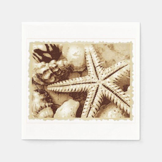 Starfish and Seashells Paper Napkins Serviette (Vorderseite)