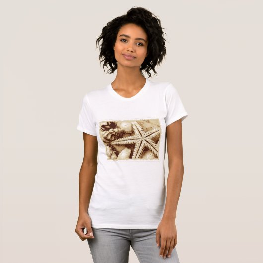 Starfish and Seashells Womens T - Shirt (Vorne ganz)