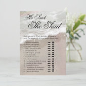 Starfish and Shells Tropical Beach Bridal Shower Einladung (Stehend Vorderseite)