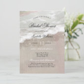 Starfish and Shells Tropical Beach Bridal Shower Einladung (Stehend Vorderseite)